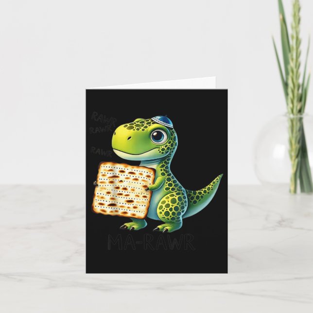 Tarjeta Mamáes de Pover Maror rugen Dinosaur Funny Pesach  (Anverso)