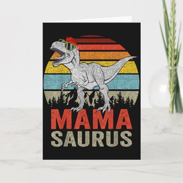 Tarjeta Mamasaurio Dinosaurio Mamá Saurio T Rex Divertida  (Anverso)