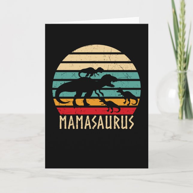 Tarjeta Mamasauro Día de la Madre divertido Dinosaurio Mam (Anverso)