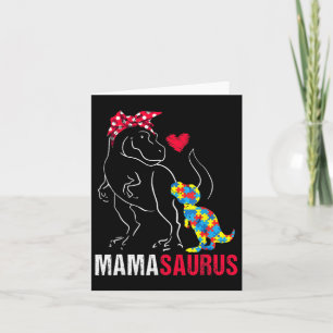 Tarjeta Mamasaurus T Rex Dinosaur Mama Saurus Autism Aware