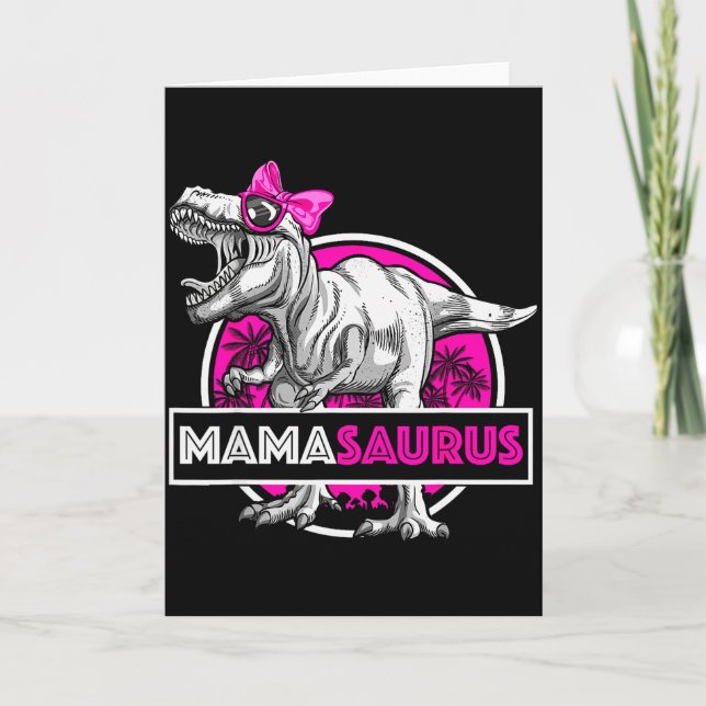 Tarjeta Mamasaurus T-rex Divertida Madre Saurus Dino (Anverso)