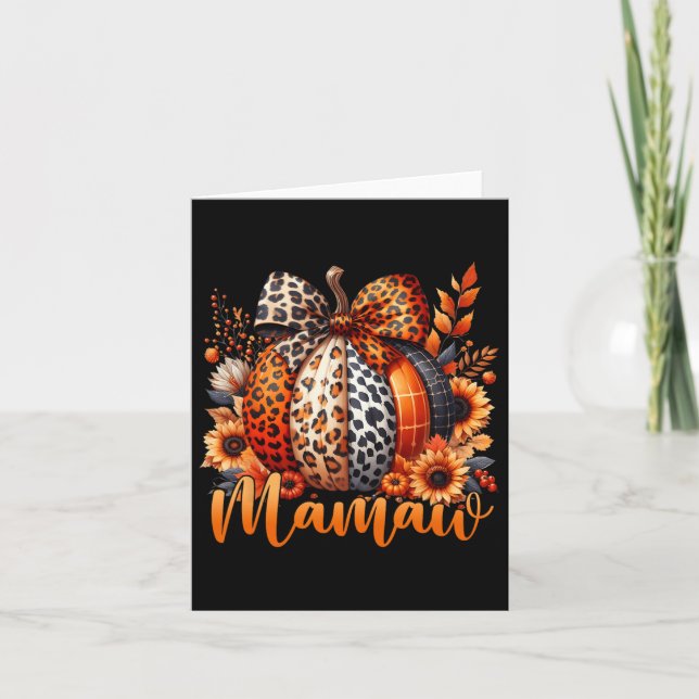 Tarjeta Mamaw Thankeve Leopard Pumpkin Sunflower Coque (Anverso)