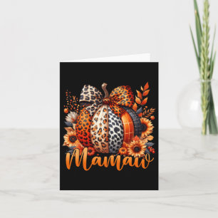 Tarjeta Mamaw Thankeve Leopard Pumpkin Sunflower Coque