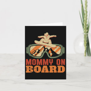 Tarjeta Mami A Bordo Funny Retro Vintage Snowboard Mo
