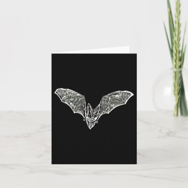 Tarjeta Mamíferos voladores de ala de halloween de vampiro (Anverso)