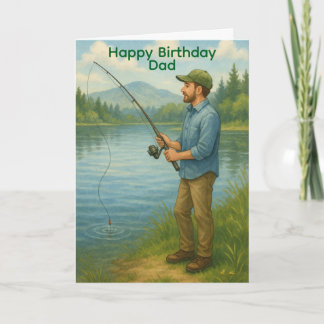 Tarjeta Man Fishing Custom Birthday/Fathers Day