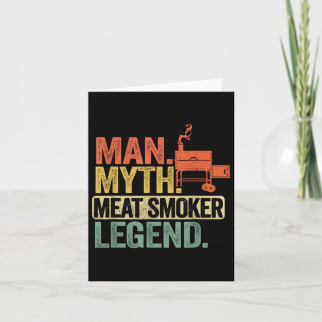 Tarjeta Man Myth Meat Smoth Legend Dad Grillfather Bbq Me (Anverso)