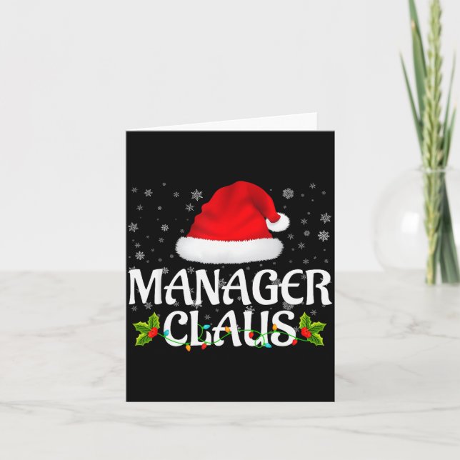 Tarjeta Manager Claus Christmas Lights Santa Pajama Family (Anverso)