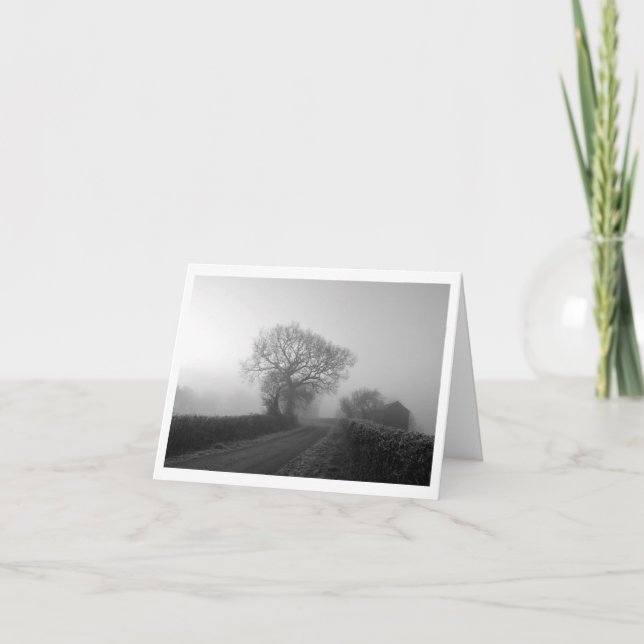 Tarjeta Mañana de Invierno Misty: Cheshire, Inglaterra (Anverso)