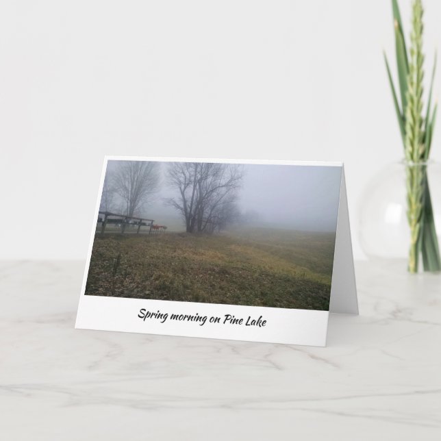 Tarjeta Mañana de primavera en el lago Pine (Anverso)