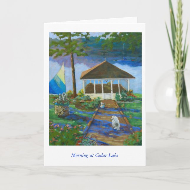 Tarjeta Mañana en el lago cedar (Anverso)