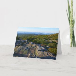 Tarjeta Mañana en la cima de la montaña Cadillac en Acadia