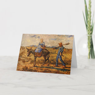 Tarjeta Mañana, Pareja de Campesinos por Vincent van Gogh