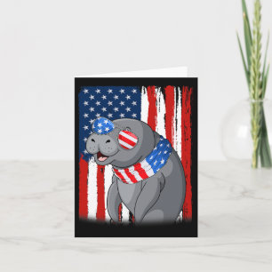 Tarjeta Manatee Ee.Uu. Bandera Patriótica Manatee 4 De