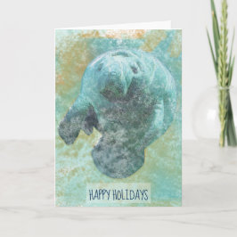 Tarjeta Manatee Happy Holidays