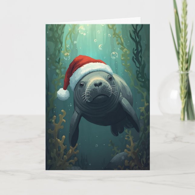 Tarjeta Manatee the Season Bright (Anverso)