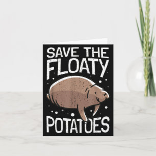 Tarjeta Manatí Divertido Salvo Las Patatas Flotantes Yo Ma