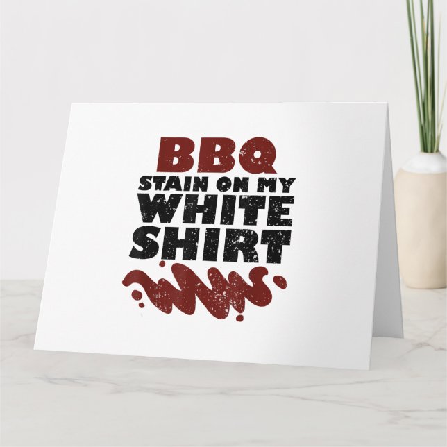 Tarjeta Mancha de barbacoa en mi blanco (Anverso)