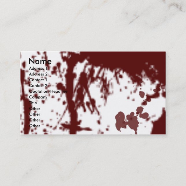TARJETA MANCHADA SANGRE DEL PERFIL (Anverso)