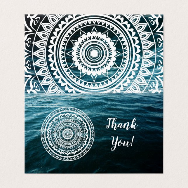 Tarjeta Mandala Blanca Deja que el mar te libere (Exterior desplegado)