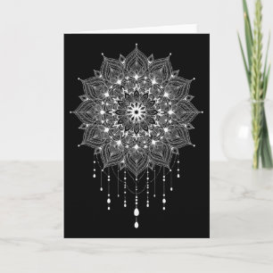 Tarjeta Mandalá Boho Loto Zen Arte Buda Botánico Suculento