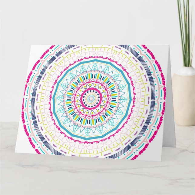 Tarjeta mandala colorido (Anverso)