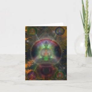 Tarjeta Mandala de cinco Buda