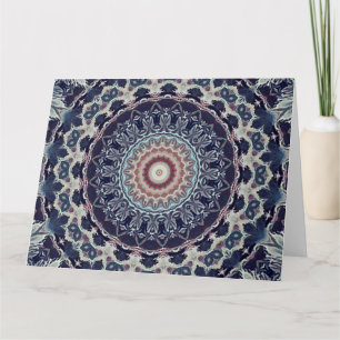 Tarjeta Mandala de círculo redondo geométrico abstracto y 