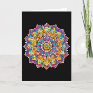 Tarjeta Mandalá de Loto Boho Meditación Yoga 