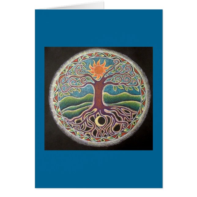Tarjeta Mandala del árbol de la vida (Frente)