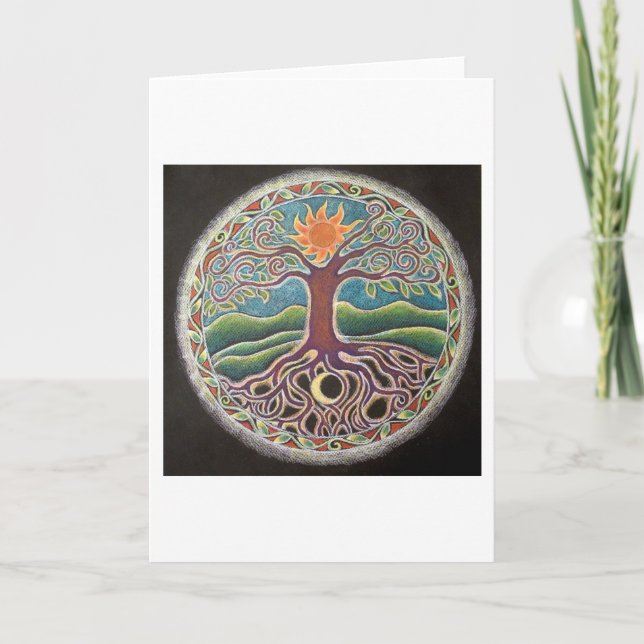Tarjeta Mandala del árbol de verano de la vida (Anverso)