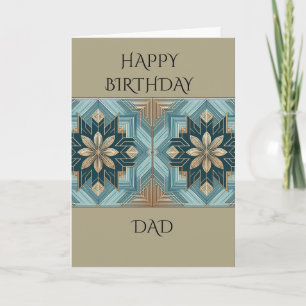 Tarjeta Mándala floral geométrico azul