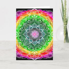 Tarjeta Mandala mística de colores alegres