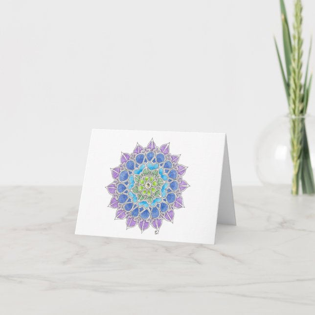 Tarjeta Mandala pacífica Notecard de Yin Yang (Anverso)