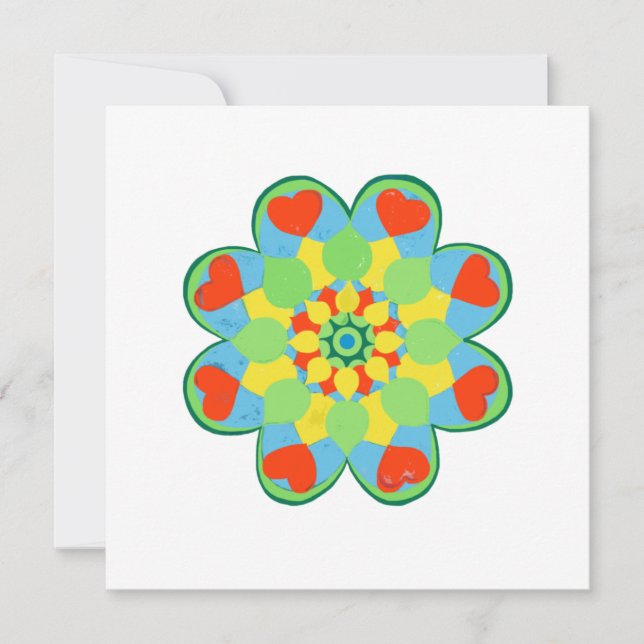 Tarjeta Mandalas de Corazón de Navidad  (Anverso)