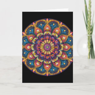 Tarjeta Mandalas de Loto Sagrado Boho Meditación Yoga