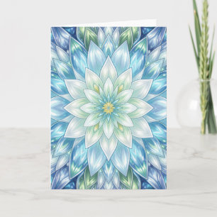 Tarjeta Mandalas de Nenúfar de Agua Blanca Hielo