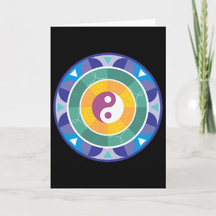 Tarjeta Mandalas Espirituales Arcoíris Chino Yin Yang