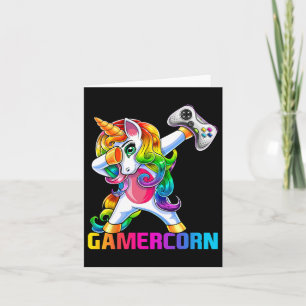 Tarjeta Mando de videojuego de unicornio haciendo dabbing