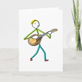 Tarjeta Mandolin Playing Stickman