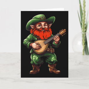 Tarjeta Mandolinas Duende Día Divertido de San Patricio Ir