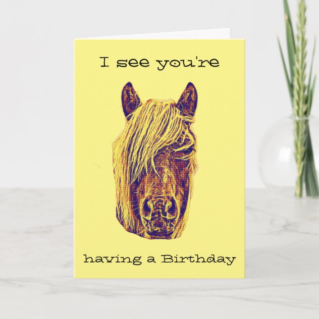 Tarjeta Mane Birthday Horse Birthday Card (Anverso)