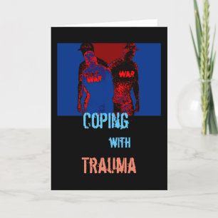 Tarjeta "Manejo del Trauma" en Diseño Rojo, Azul y Negro