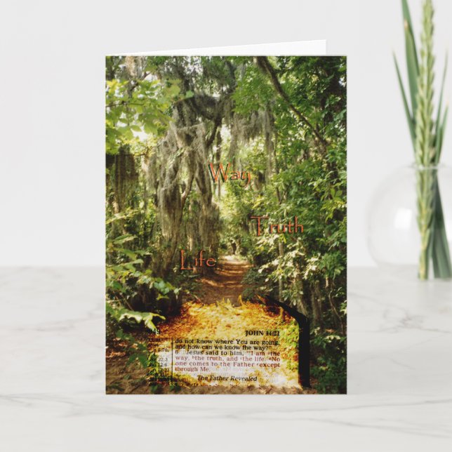 Tarjeta "Manera, verdad, y vida " (Anverso)