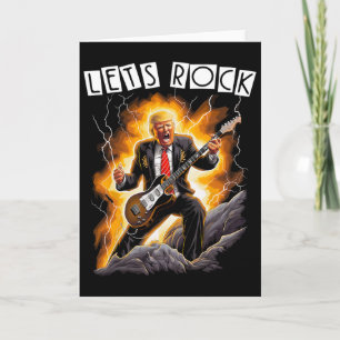 Tarjeta Mania Musical Divertido Donald Trump Tocando Guita
