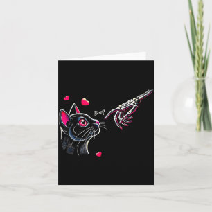 Tarjeta Mano de esqueleto de gato negro Boop San Valentín 