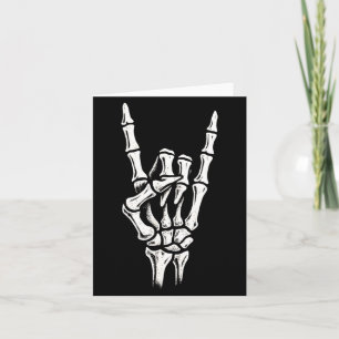 Tarjeta Mano de esqueleto Rock On - Halloween Gótico Punk