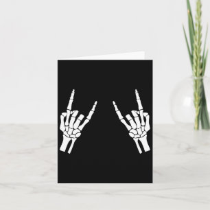 Tarjeta Mano de esqueleto roquero, rockea disfraz divertid