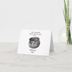 Tarjeta Mano de gato de Shorthair británico dibuja arte di
