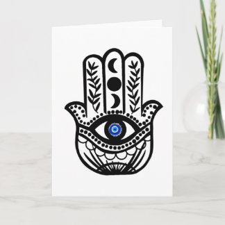 Tarjeta Mano de Hamsa Fatima Mal Ojo